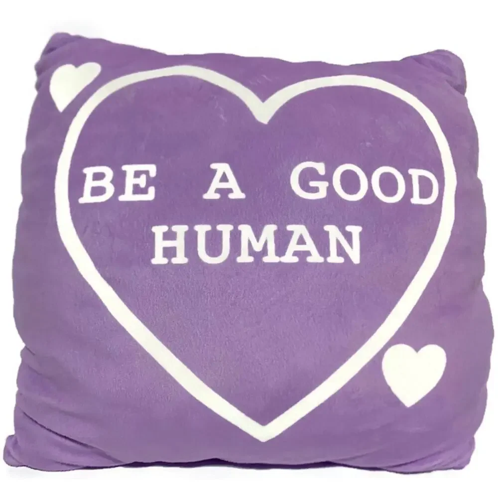 Be a Good Human Throw Pillow Purple 22